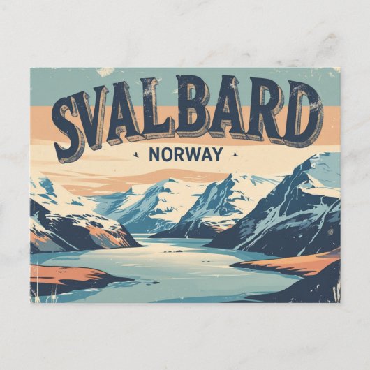 Retro Svalbard Briefkaart (Voorkant)
