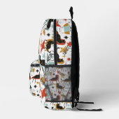 Retro Swanky Black Cat in Atomic MCM Backpack Bedrukte Rugzak (Rechts)