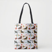 Retro Swanky Black Cat in Atomic MCM Chair Bag Tote Bag (Voorkant)