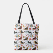 Retro Swanky Black Cat in Atomic MCM Chair Bag Tote Bag (Achterkant)