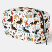 Retro Swanky Black Cat in Atomic MCM Toiletry Bag Toilettasje (Rechterhoek)