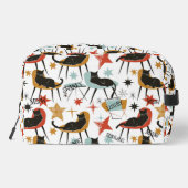 Retro Swanky Black Cat in Atomic MCM Toiletry Bag Toilettasje (Achterkant)