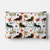 Retro Swanky Zwarte Kat in Atomic MCM Accessoireta Etui (Voorkant)