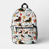Retro Swanky Zwarte Kat in Atomic MCM Rugzak (Voorkant)