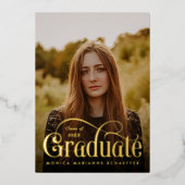 Retro Swash Foto Afstuderen Folie Aankondiging (Voorkant)