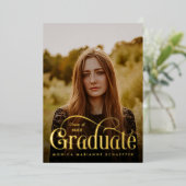 Retro Swash Foto Afstuderen Folie Aankondiging (Staand Voorkant)