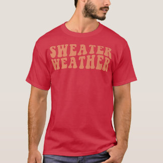 Retro Sweater Weather Autumn Herfst Vibes Happy da T-shirt