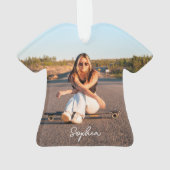 Retro Sweet 16 Verjaardag Custom Naam Foto Hart Ornament (achterkant)