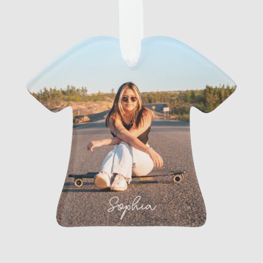 Retro Sweet 16 Verjaardag Custom Naam Foto Hart Ornament (achterkant)