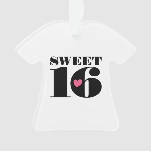 Retro Sweet 16 Verjaardag Custom Naam Foto Hart Ornament (voorkant)
