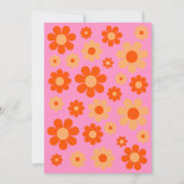 Retro Sweet 16 Verjaardagsfeestje Sinaasappel Roze Kaart (Achterkant)