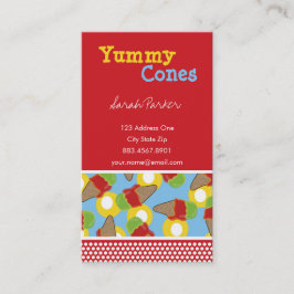 Retro Sweet Cherry Limoen Ice Cream Dessert Visitekaartje