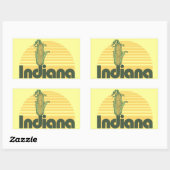 Retro Sweet Home Indiana Rechthoekige Sticker (Vel)