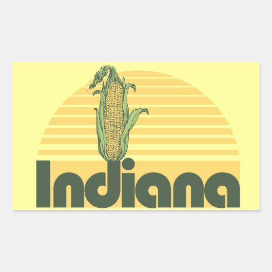 Retro Sweet Home Indiana Rechthoekige Sticker (Voorkant)