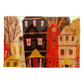 Retro Sweet Home Poster: Cartoon huizen Kussensloop (Achterkant)