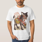  Retro Sweet Little Donkey Valentijnsdag T-shirt (Voorkant)