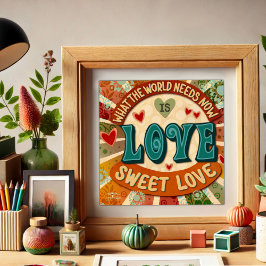 Retro Sweet Love Fun Modern Inspirerende Quote Poster