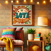 Retro Sweet Love Fun Modern Inspirerende Quote Poster