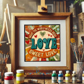 Retro Sweet Love Fun Modern Inspirerende Quote Poster