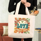 Retro Sweet Love Fun Modern Inspirerende Quote Tote Bag