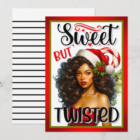Retro Sweet maar Twisted Christmas Pinup Bedankkaart (Voorkant / Achterkant)