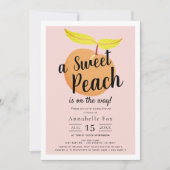 Retro Sweet Peach Baby shower Kaart (Voorkant)