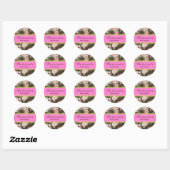 Retro Sweet Pink Circles Glow Gift Label Sticker (Vel)