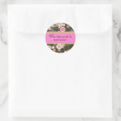 Retro Sweet Pink Circles Glow Gift Label Sticker (Tas)