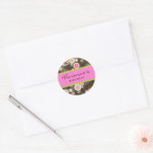 Retro Sweet Pink Circles Glow Gift Label Sticker (Envelop)