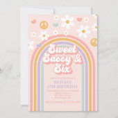 Retro Sweet Sassy Six Rainbow 6e verjaardag Kaart (Voorkant)