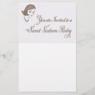 Retro Sweet Sixteen Party nodigt uit Briefpapier