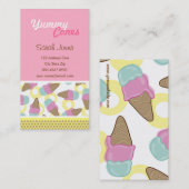 Retro Sweet Strawberry + Mint Ice Cream Dessert Visitekaartje (Voorkant / Achterkant)
