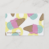 Retro Sweet Strawberry + Mint Ice Cream Dessert Visitekaartje (Achterkant)