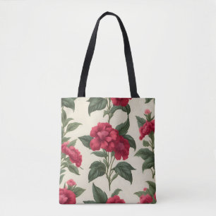 Retro Sweet William Elegant Floral Tote Bag