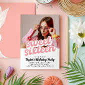 Retro Sweet Zestien Verjaardag Uitnodiging
