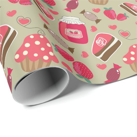 Retro Sweets Cadeaupapier (Rol Hoek)