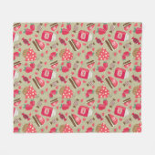 Retro Sweets Fleece Deken (Voorkant (Horizontaal))