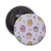 Retro Sweets Pattern Button Flesopener (Voorkant)