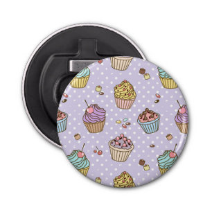 Retro Sweets Pattern Button Flesopener