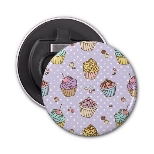 Retro Sweets Pattern Button Flesopener (Voorkant)