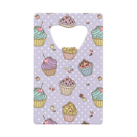 Retro Sweets Pattern Creditkaart Flessenopener (Voorkant)