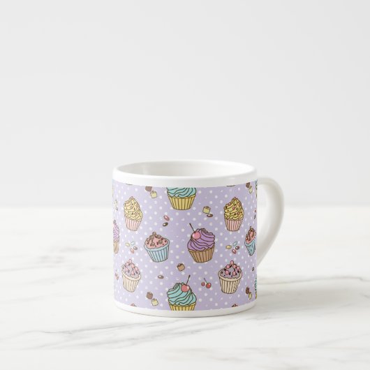 Retro Sweets Pattern Espresso Kop (Voorkant rechts)