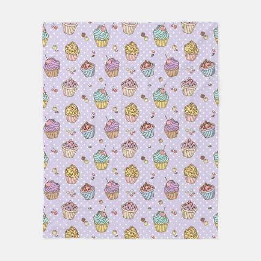 Retro Sweets Pattern Fleece Deken (Voorkant)