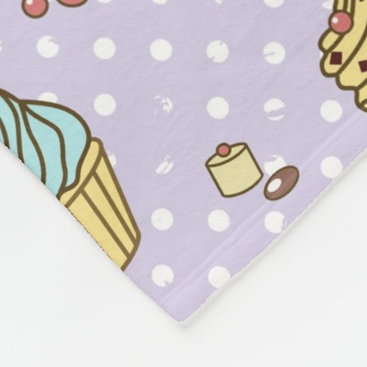 Retro Sweets Pattern Fleece Deken (Hoek)