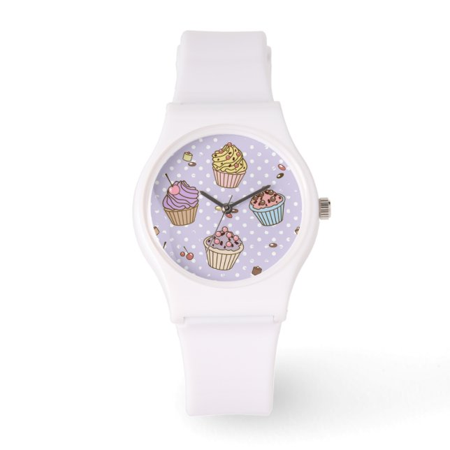 Retro Sweets Pattern Horloge (Voorkant)