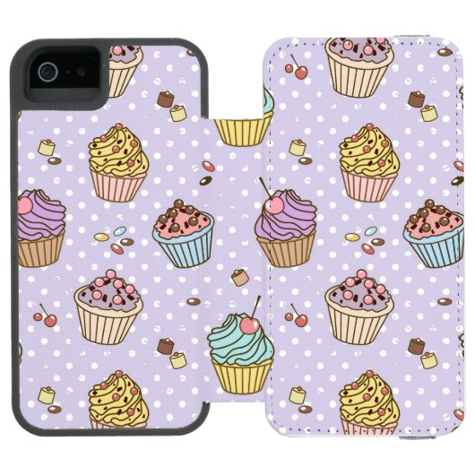 Retro Sweets Pattern Incipio iPhone Portemonnee Hoesje (Agenda Open)