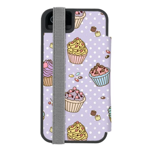 Retro Sweets Pattern Incipio iPhone Portemonnee Hoesje (Agenda Achterkant)