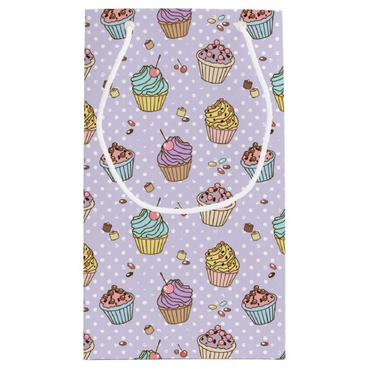 Retro Sweets Pattern Klein Cadeauzakje (Achterkant)