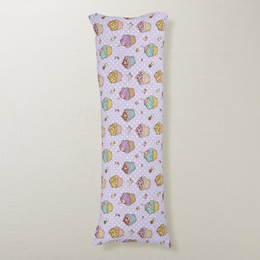 Retro Sweets Pattern Lichaamskussen (Voorkant Verticaal)