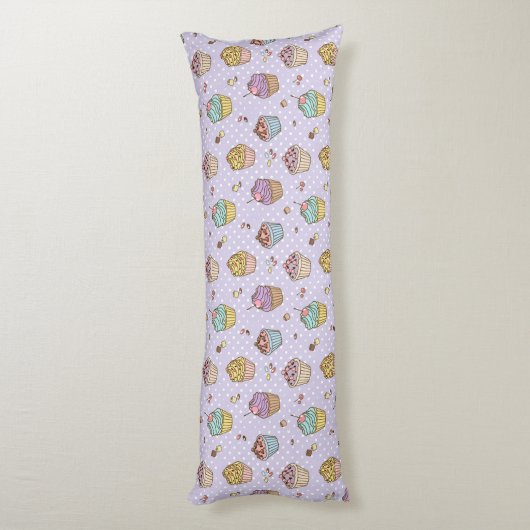 Retro Sweets Pattern Lichaamskussen (Achterkant (Verticaal))